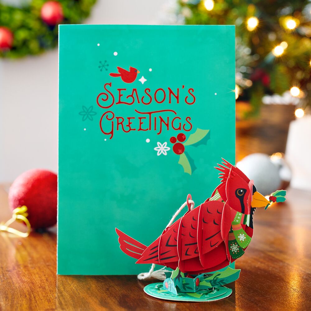 Holiday Cardinal Card with Ornament