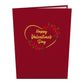 Red Rose Heart Pop-Up Card