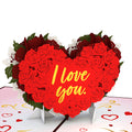 Red Rose Heart Pop-Up Card