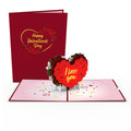 Red Rose Heart Pop-Up Card