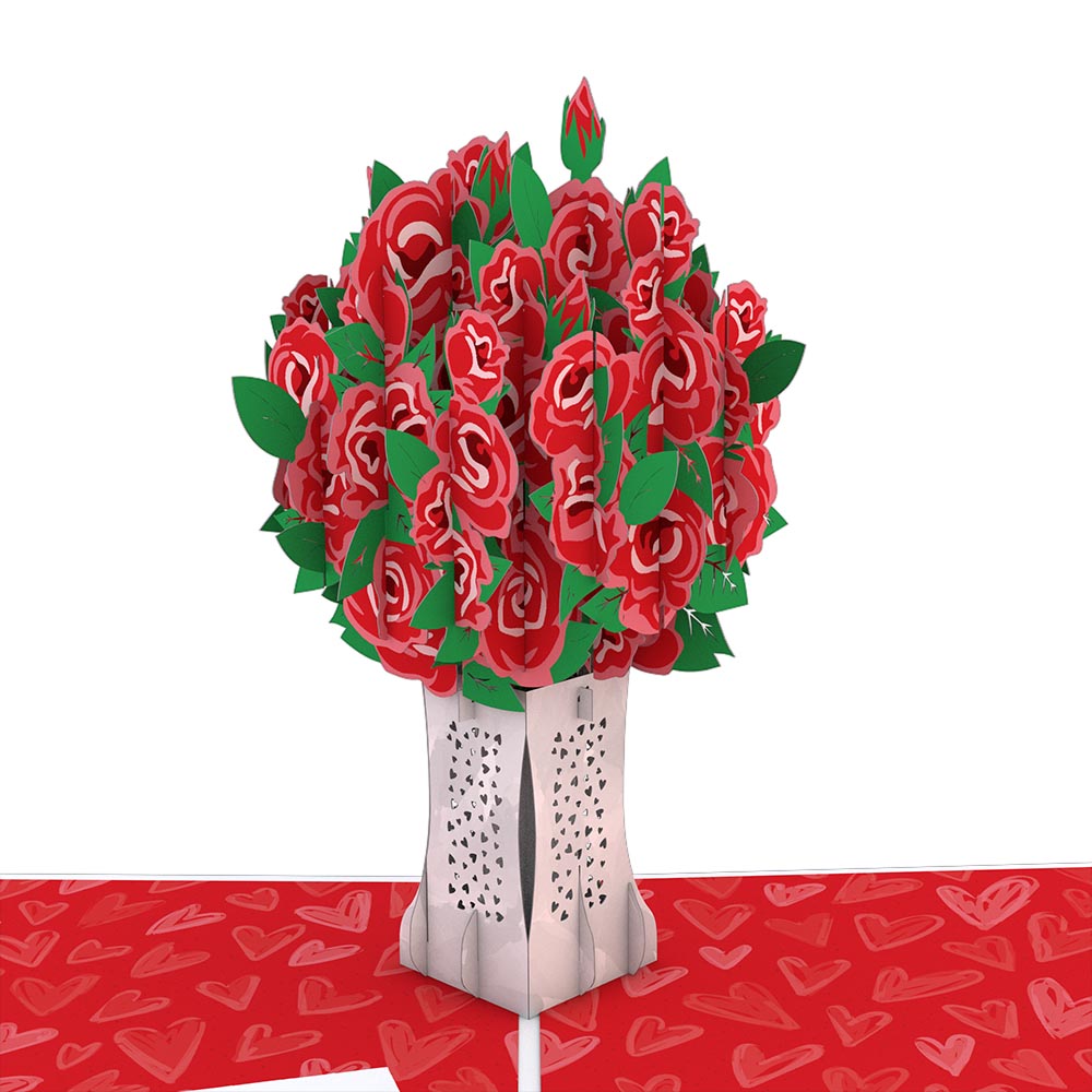 Red Rose Bouquet Pop Up Card | Red Rose Pop Up Bouquet | Lovepop