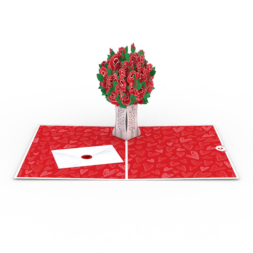 Love Rose Arrangement Pop-Up Card