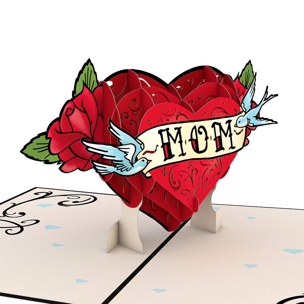 Mother's Day Tattoo Heart Pop-Up Card