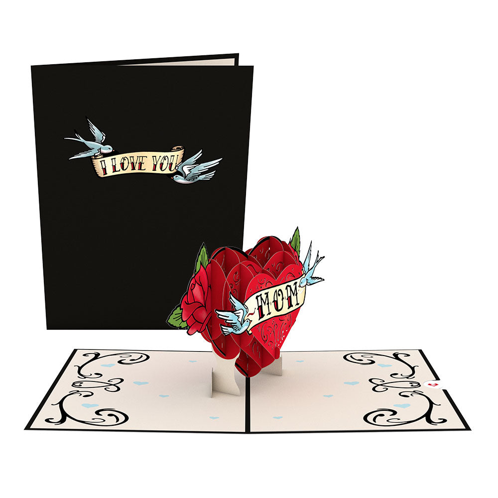 Mother's Day Tattoo Heart Pop-Up Card