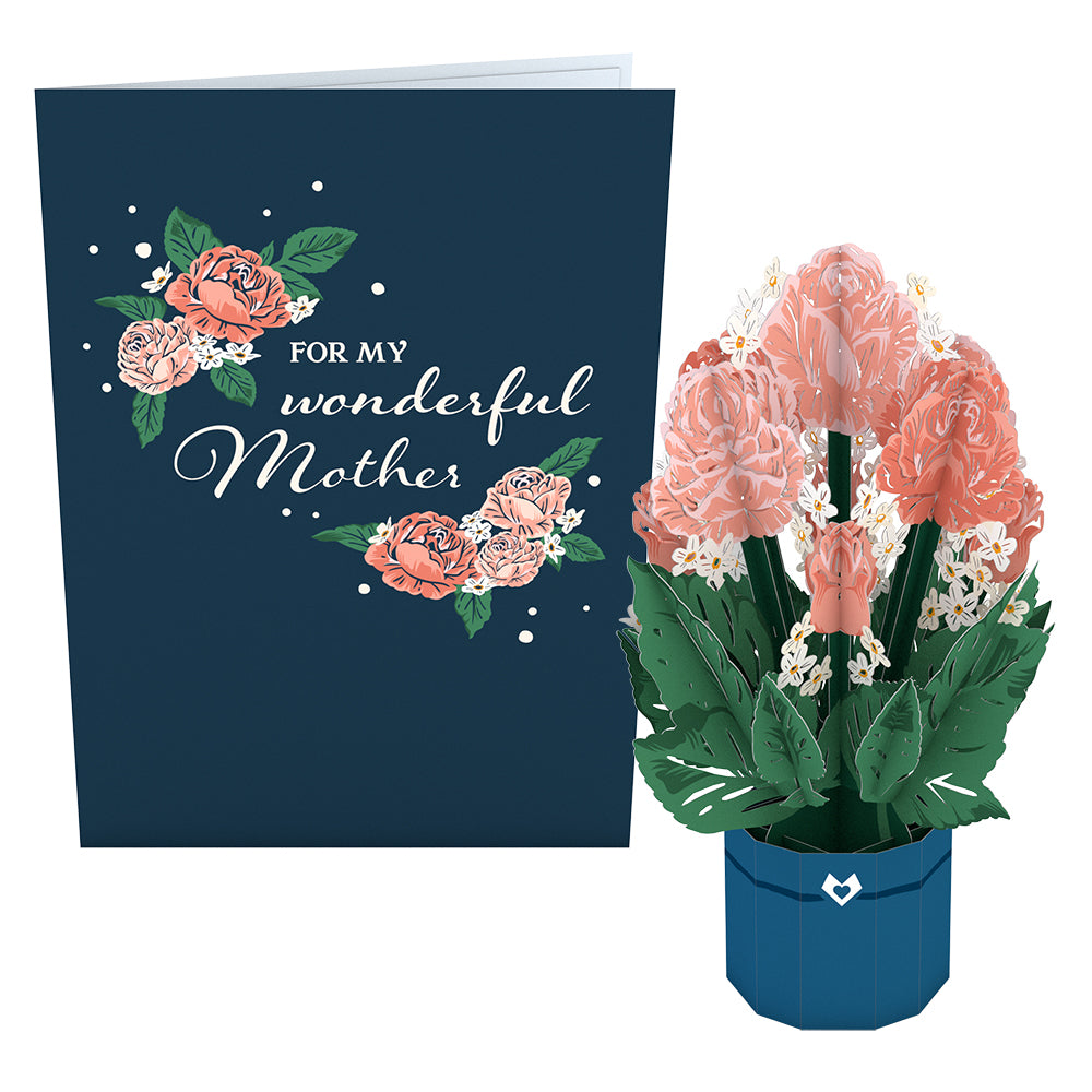 For My Wonderful Mother Card with Mini Bouquet