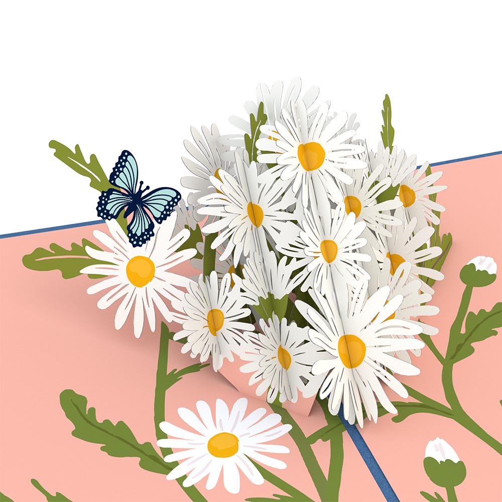 Daisies with Blue Morpho Butterfly Pop-Up Card