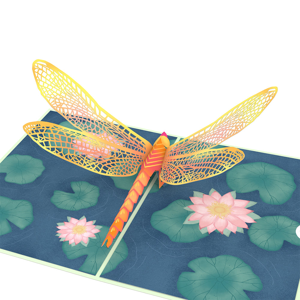 Dragonfly on Water Lily Pop-Up Card