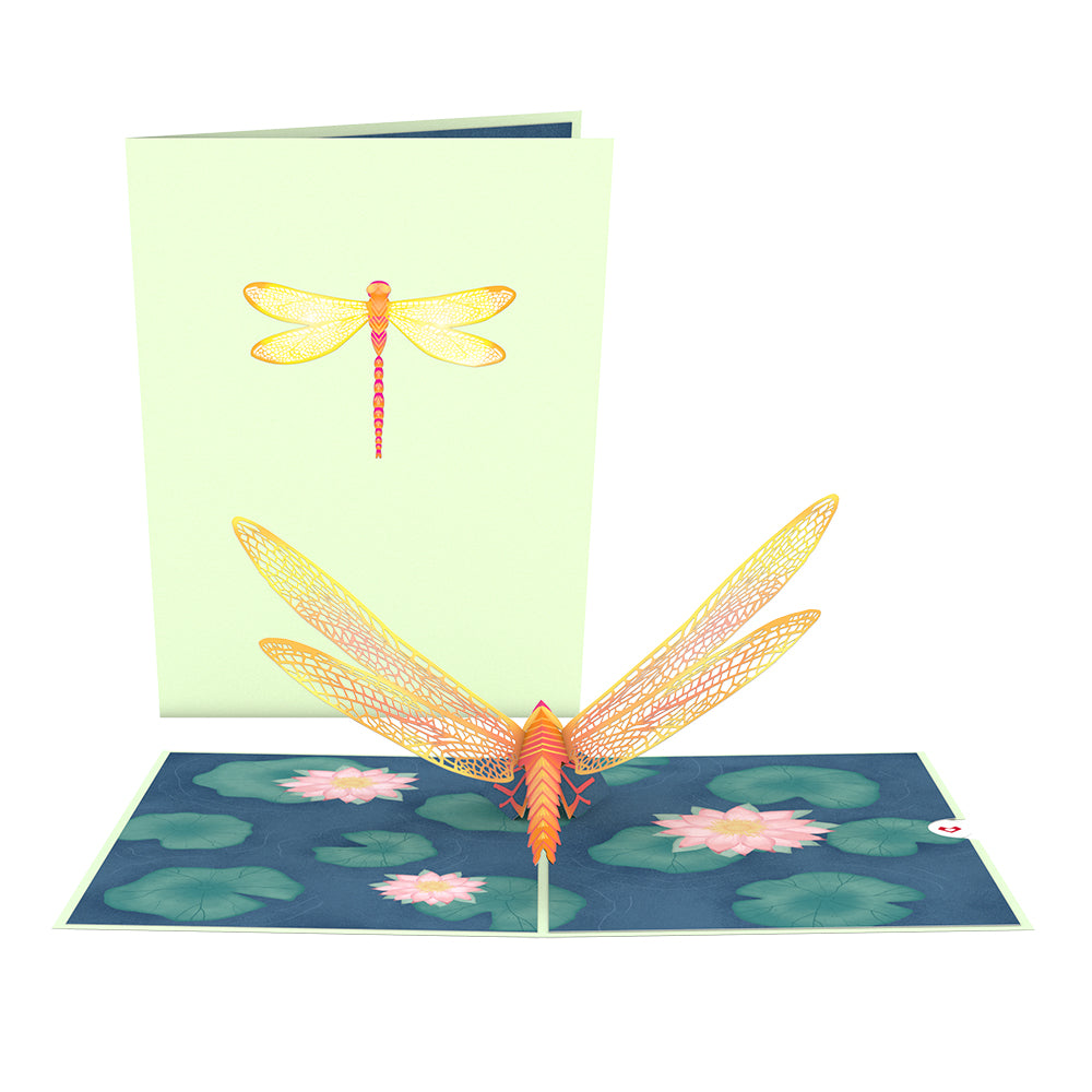 Dragonfly on Water Lily Pop-Up Card