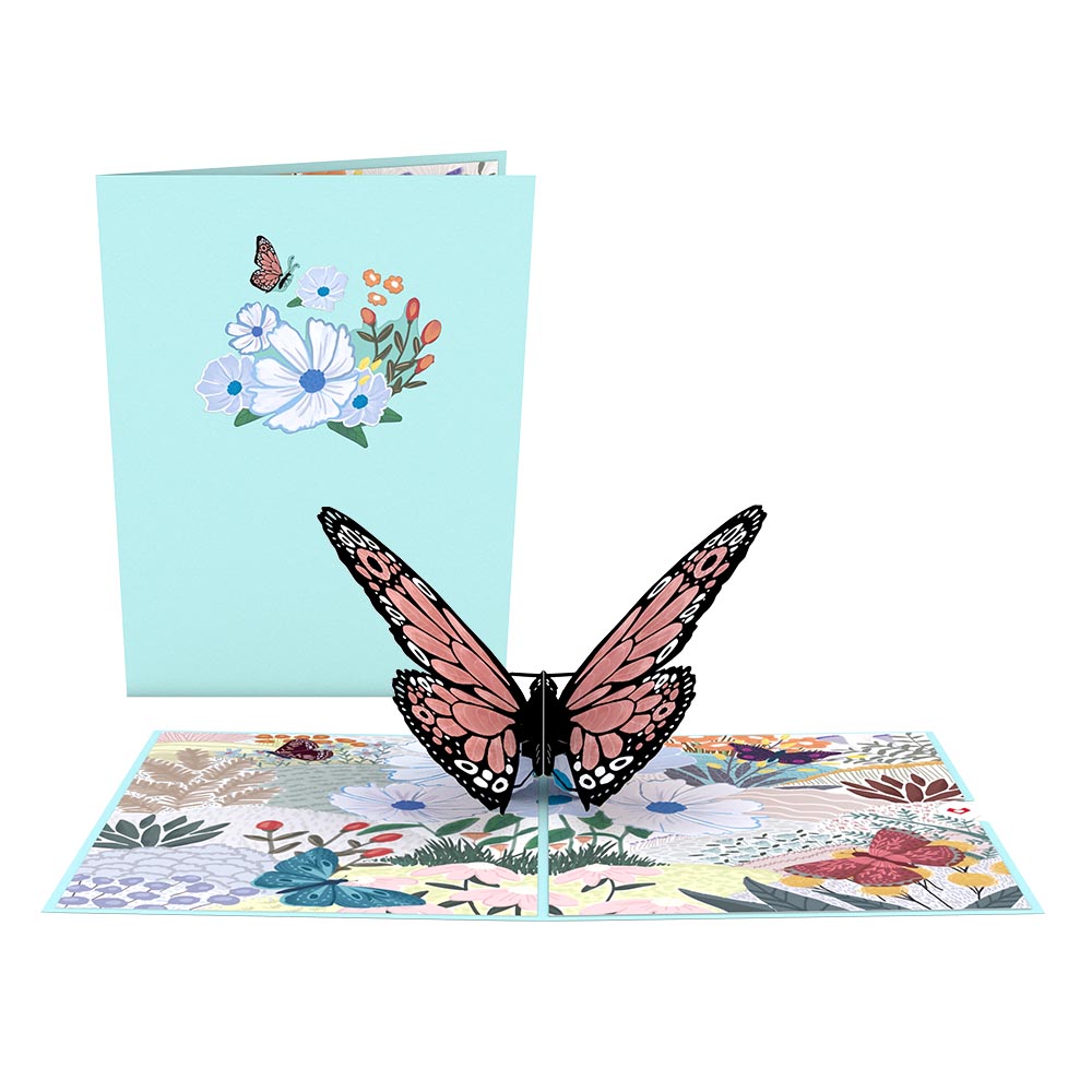 Floral Monarch Butterfly Pop-Up Card