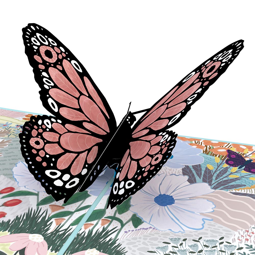 Floral Monarch Butterfly Pop-Up Card