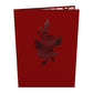 Ornate Red Rose Bloom Pop-Up Card