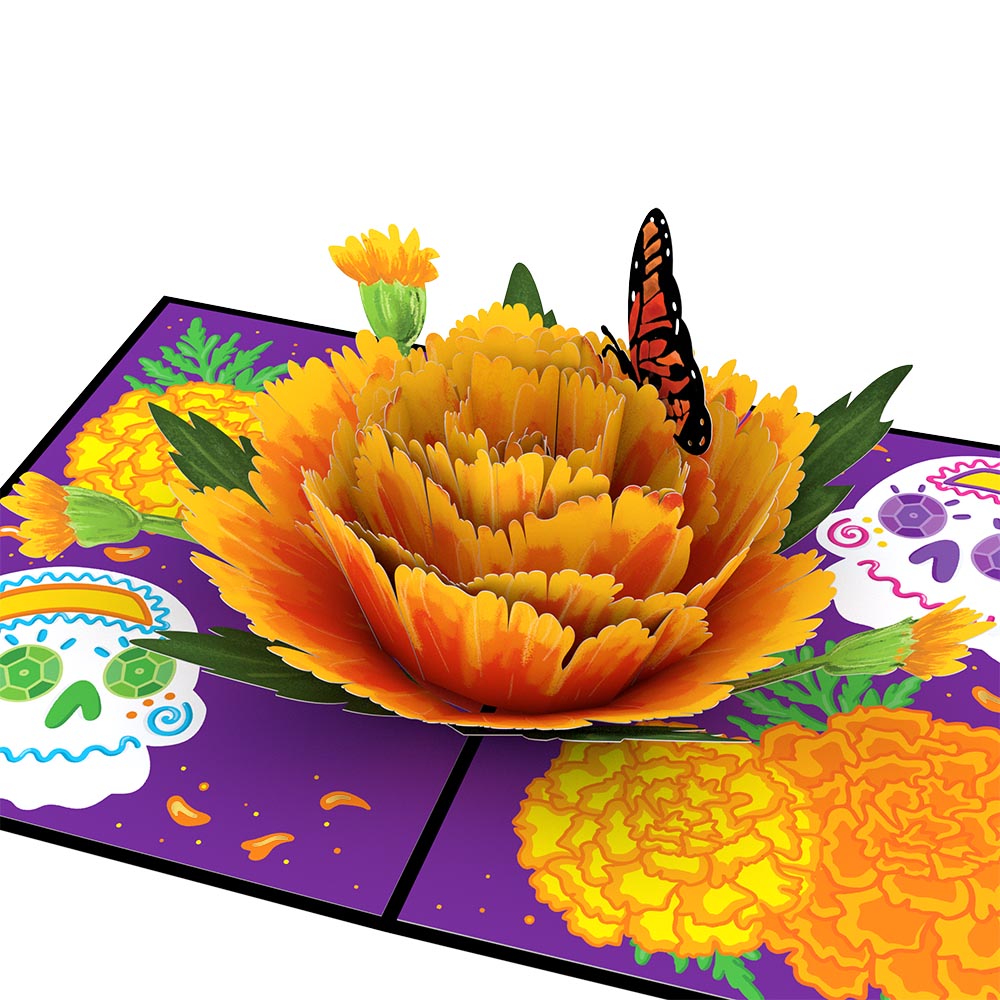 Día de los Muertos Marigold Pop-Up Card