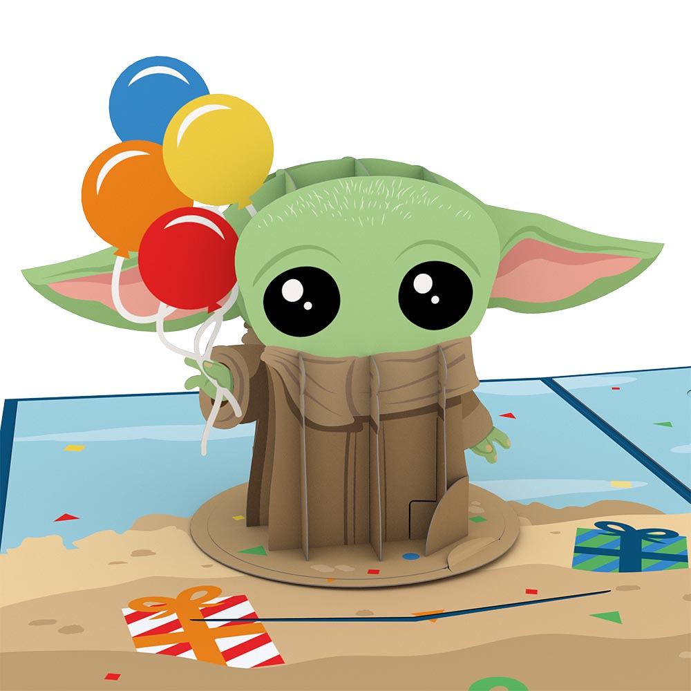 Star Wars™ The Mandalorian™ Grogu™ Birthday Card with Pop-Up Gift