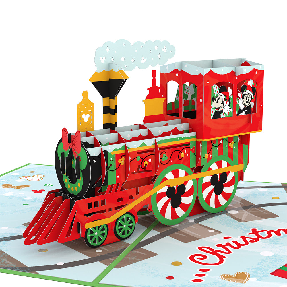 Disney's Mickey & Minnie Christmas Train Pop-Up Card
