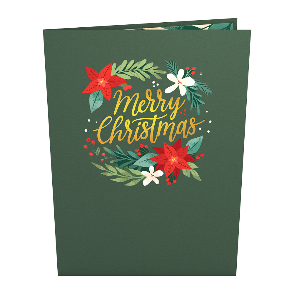 Christmas Poinsettia Bloom Pop-Up Card