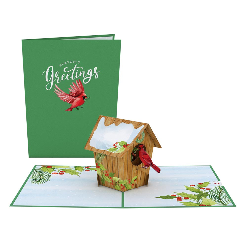 Holiday Cardinal Birdhouse Pop-Up Card