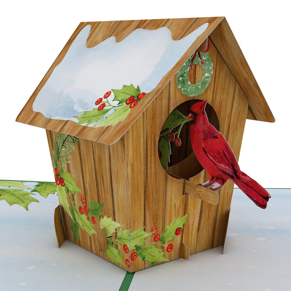 Holiday Cardinal Birdhouse Pop-Up Card