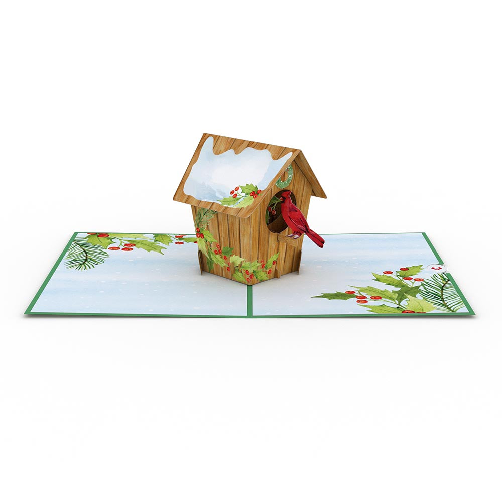 Holiday Cardinal Birdhouse Pop-Up Card