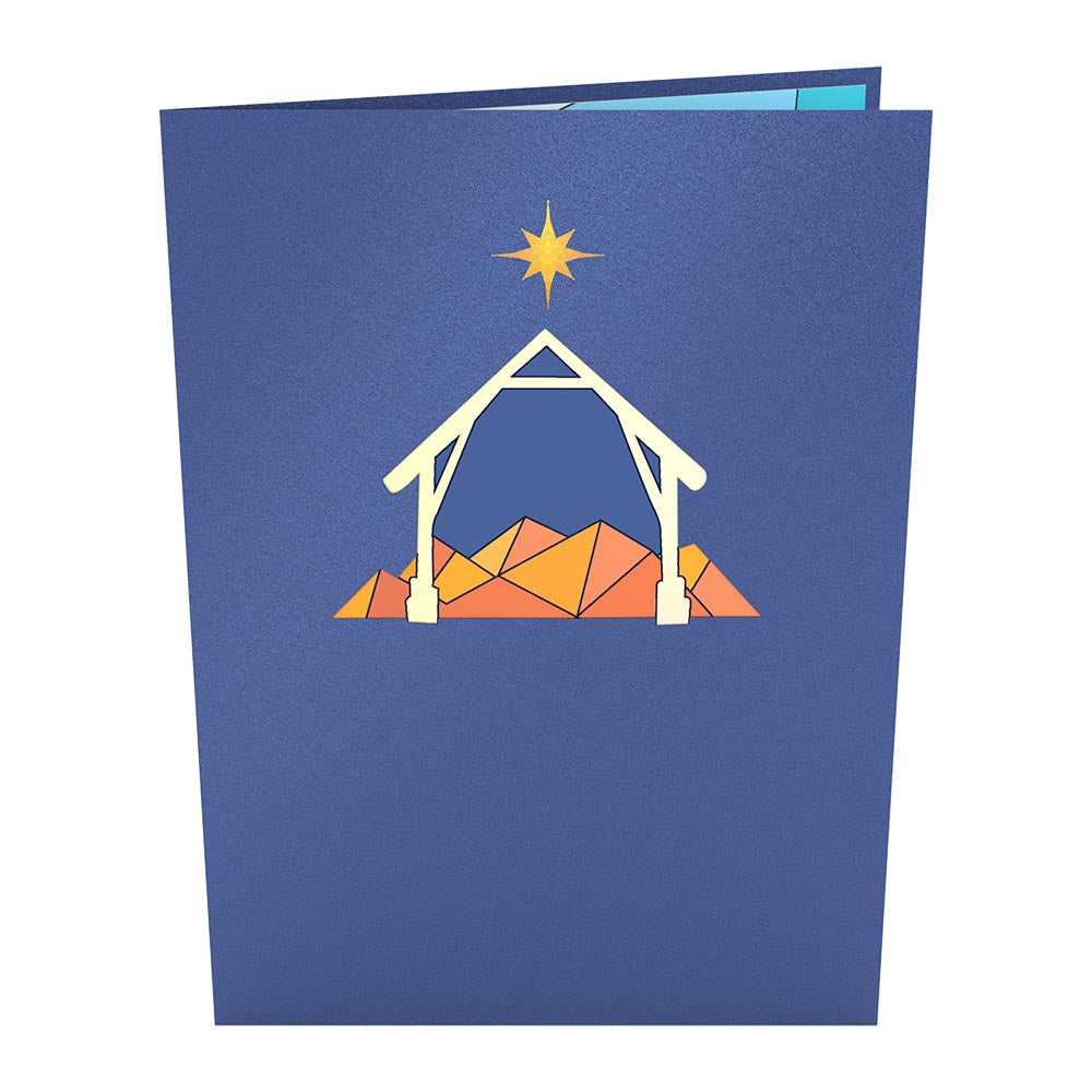 Stained Glass Nativity Pop-Up Card