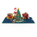 Santa Decorating a Christmas Tree Pop-Up Card