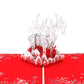 Red & White Christmas Reindeer Pop-Up Card