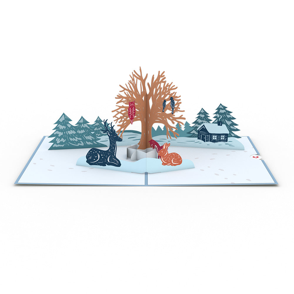 Winter Woodland Animals Pop-Up Card