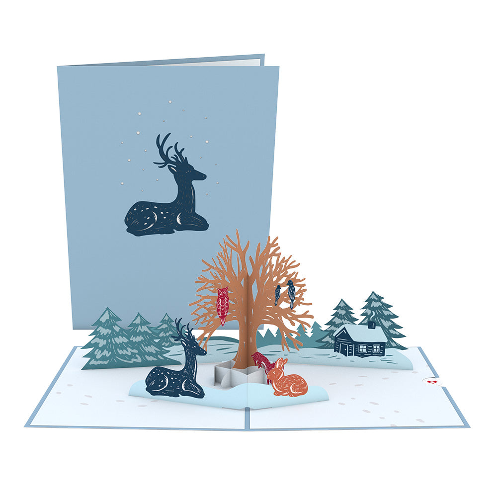 Winter Woodland Animals Pop-Up Card