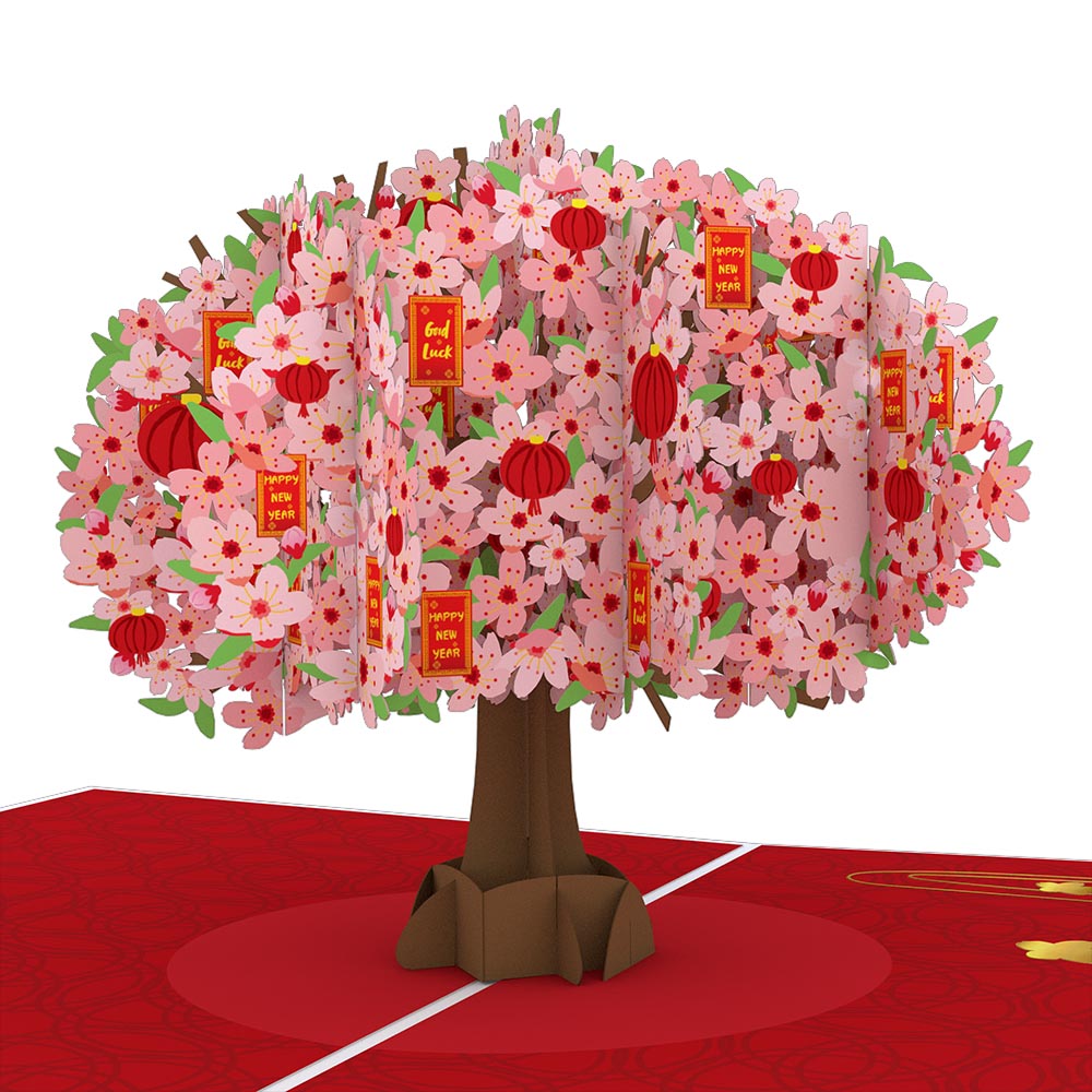 Lunar New Year Cherry Blossom Pop-Up Card