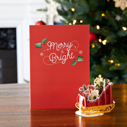 Holiday Poinsettia Sleigh Card with Ornament