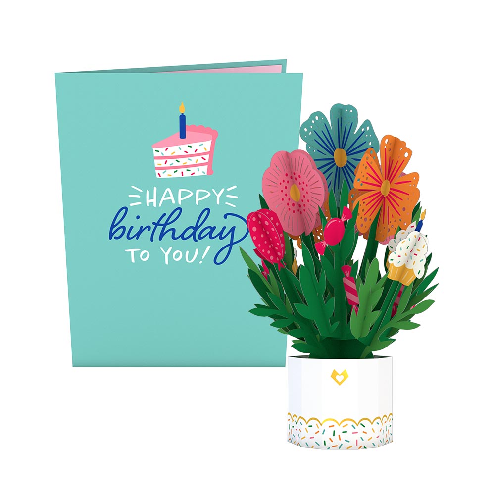 Happy Birthday Card with Mini Bouquet