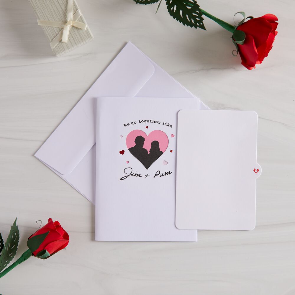 The Office We Go Together Like Jim and Pam Pop-Up Card