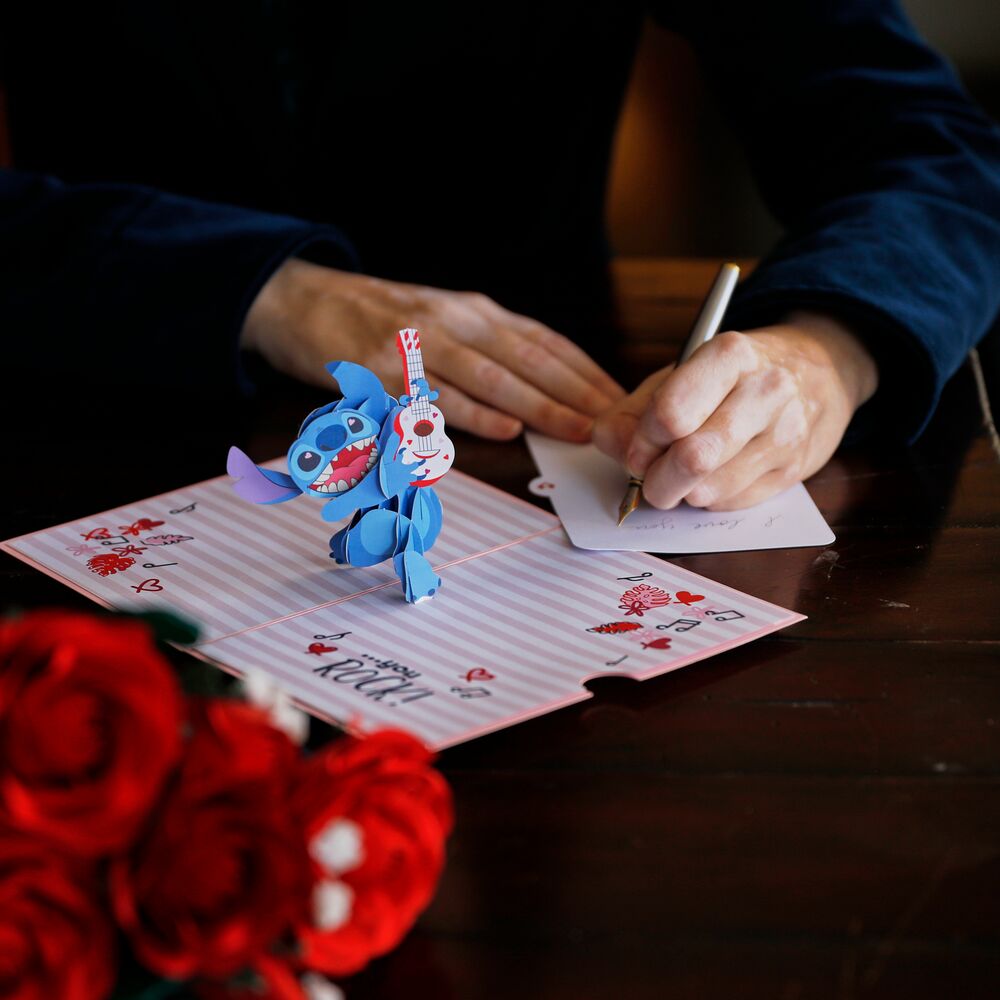 Disney's Stitch Rockin' Valentine Pop-Up Card