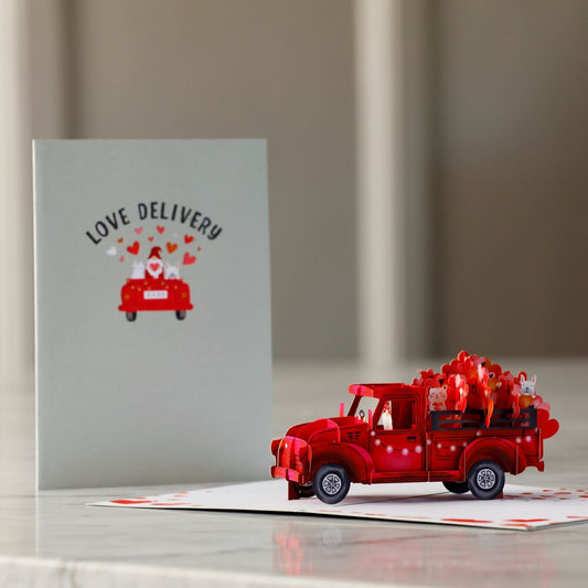 Love Delivery Truck Pop-Up Card