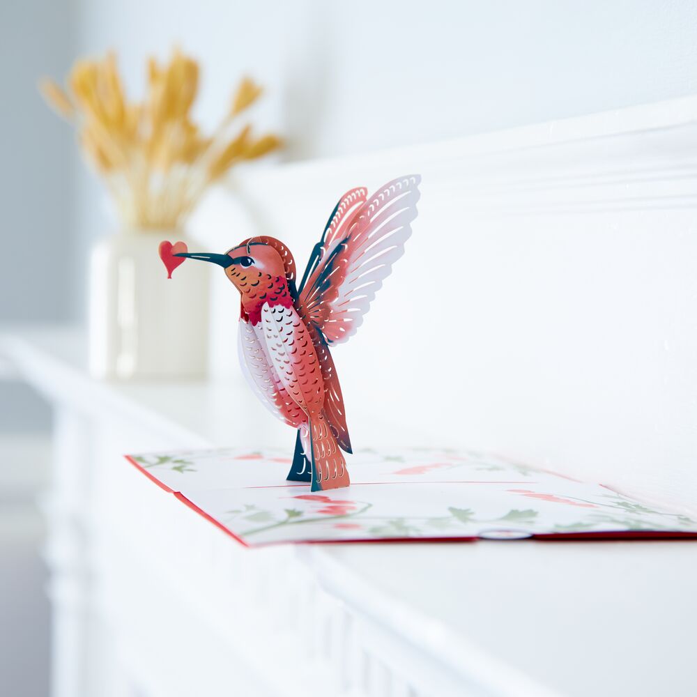 Valentine’s Day Hummingbird Pop-Up Card