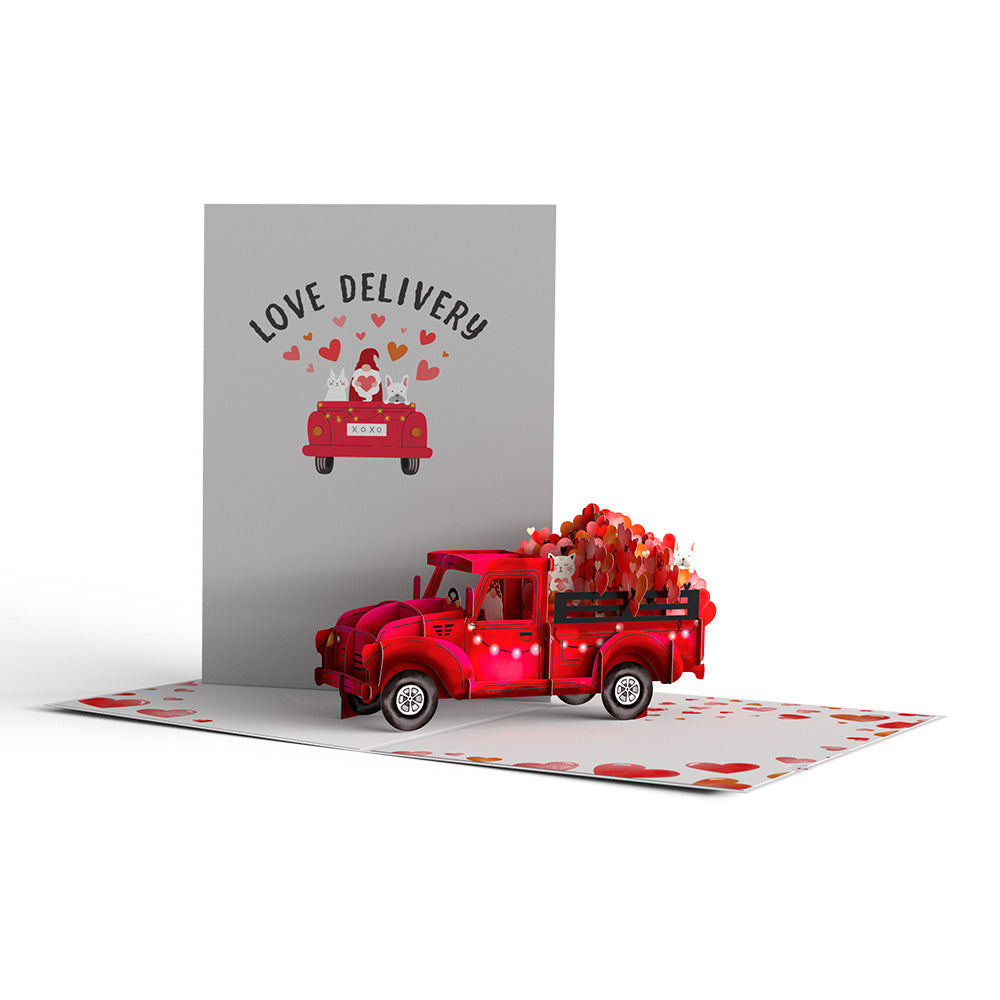 Giant Love Delivery Truck Pop-Up Card