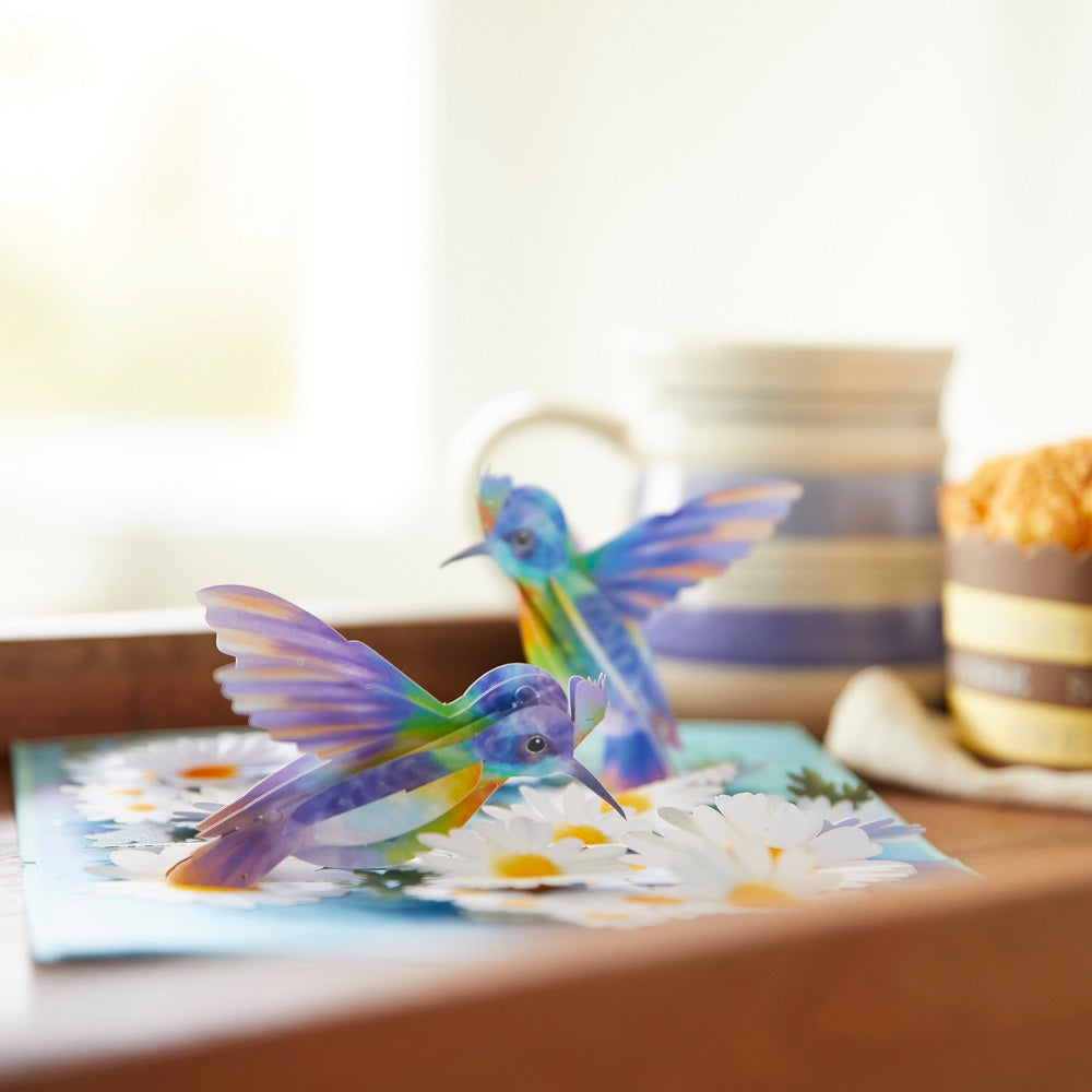 Daisy Patch Hummingbirds Pop-Up Card