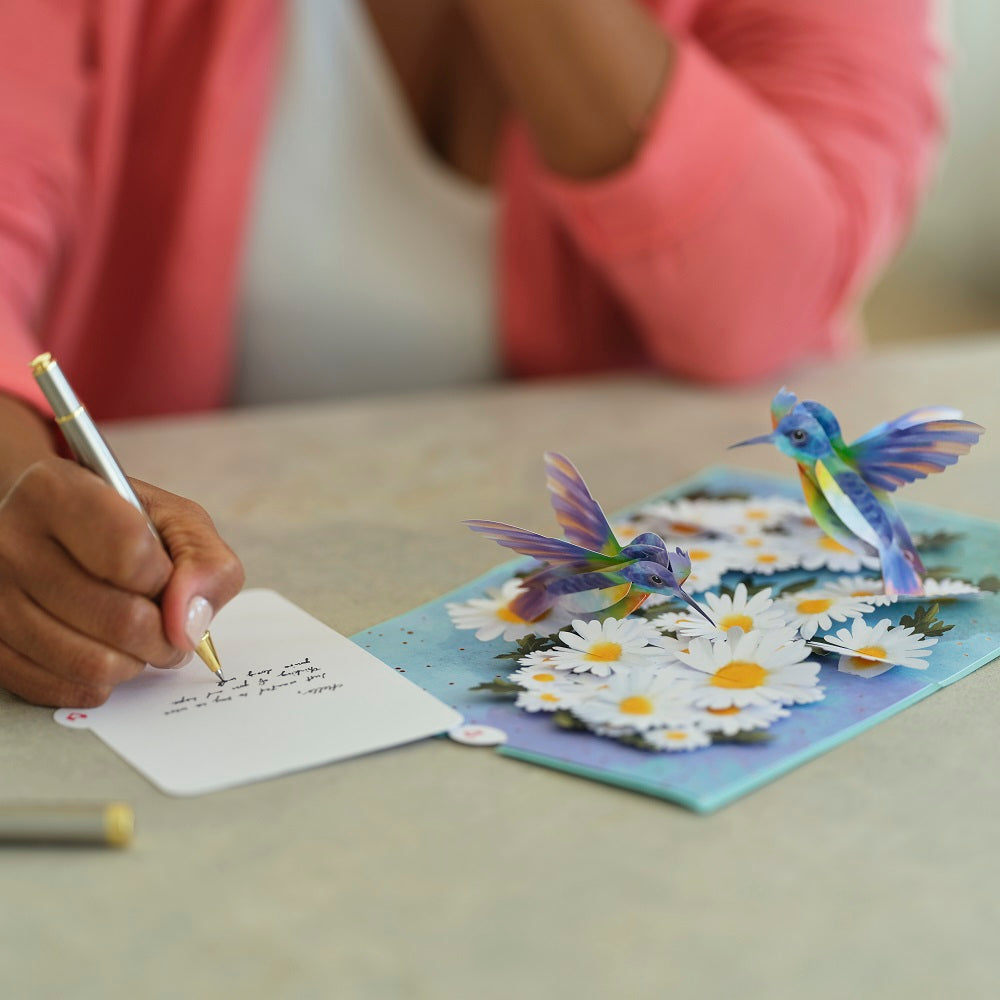 Daisy Patch Hummingbirds Pop-Up Card