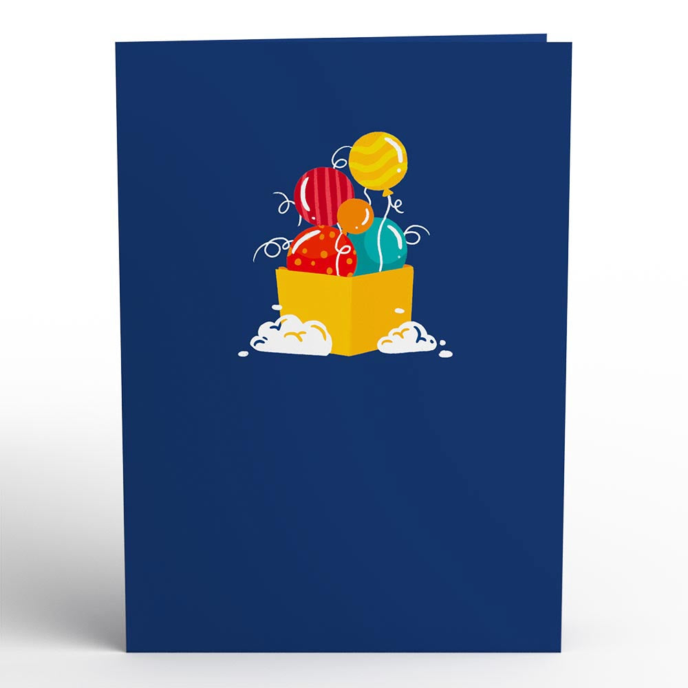 Happy Birthday Banner and Balloons Pop-Up Card
