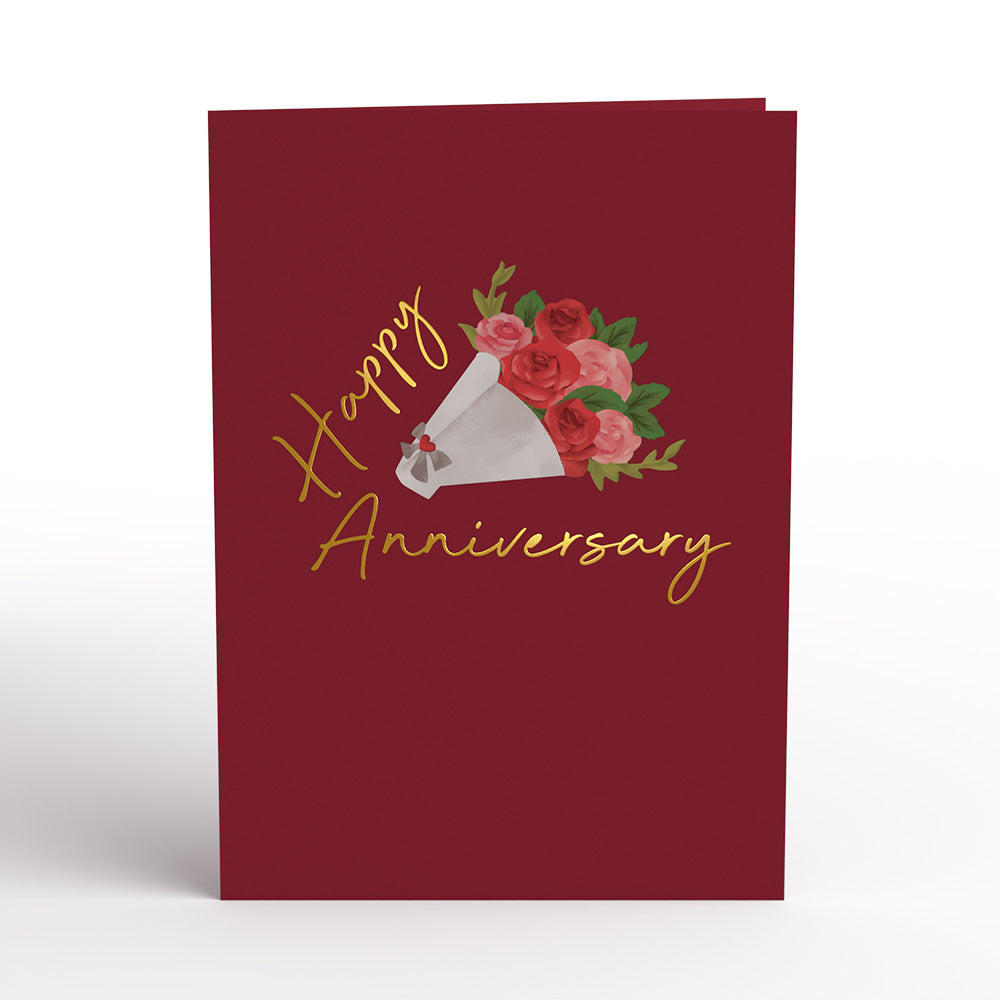 Anniversary Roses Bouquet Pop-Up Card