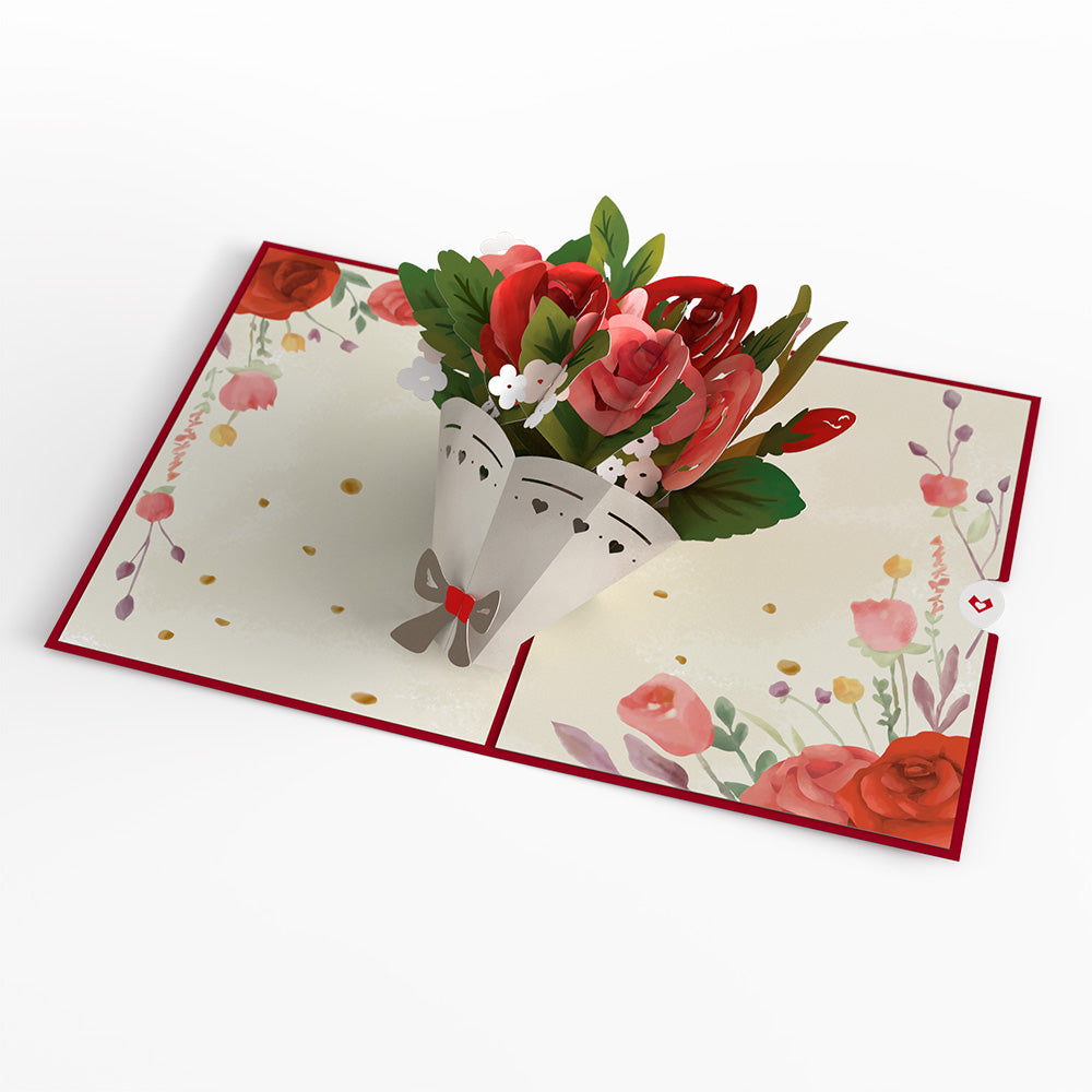 Anniversary Roses Bouquet Pop-Up Card