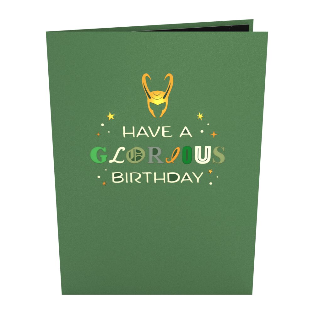 Marvel's Loki Glorious Birthday Pop-Up Card