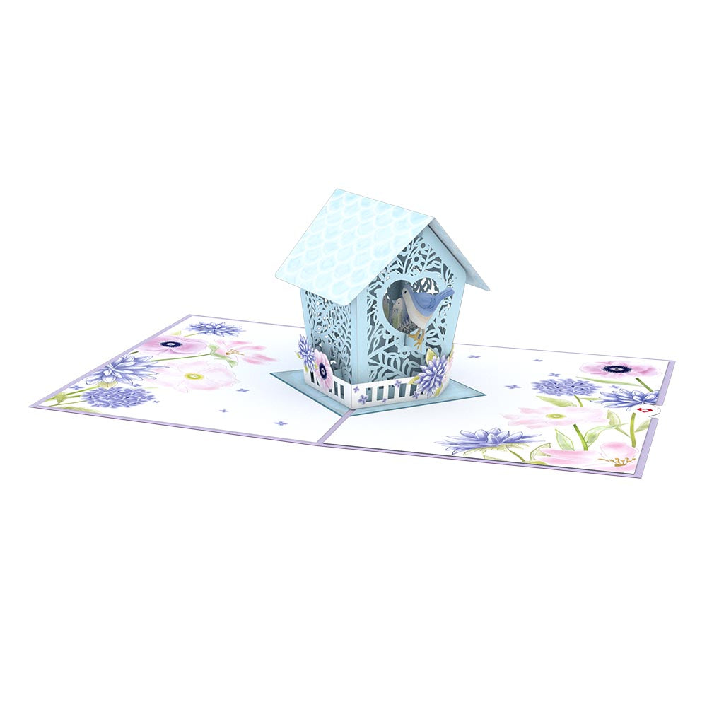 Mother's Day Blue Birdhouse Pop-Up Card