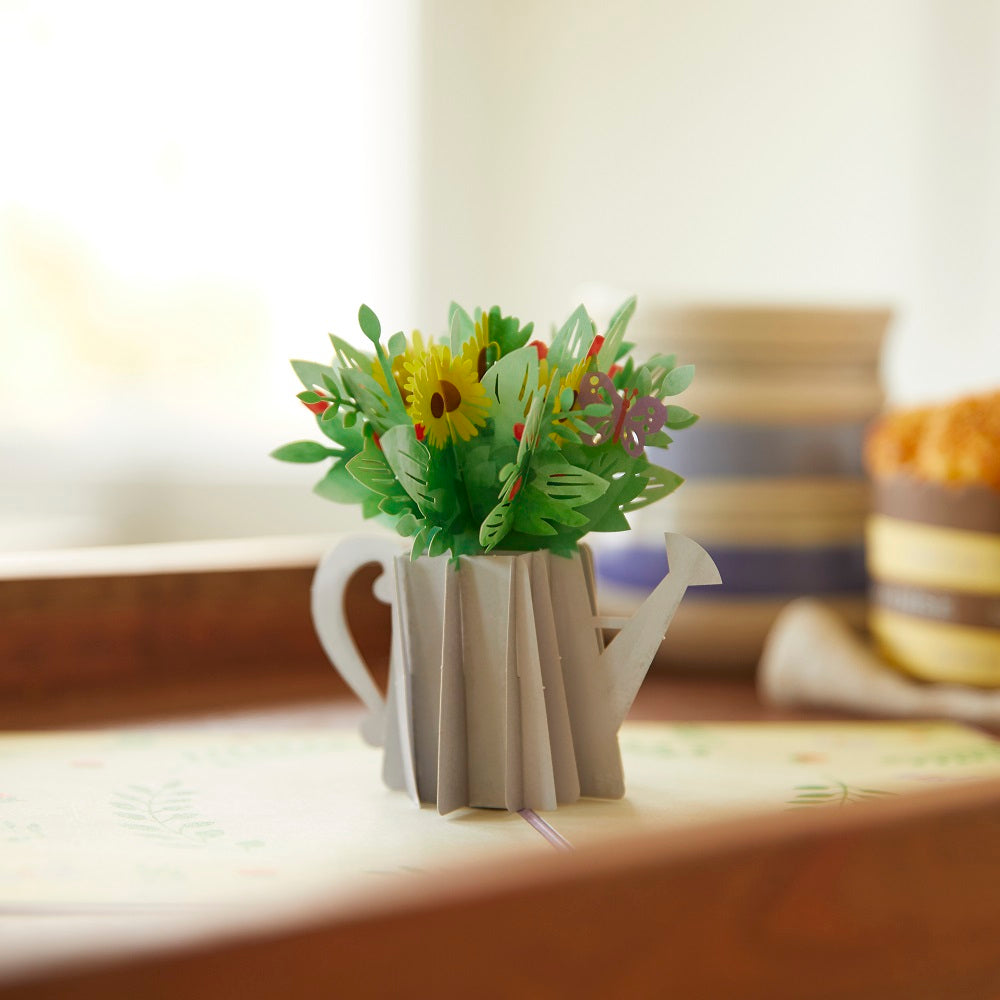 Sunflower Watering Can Pop-Up Card