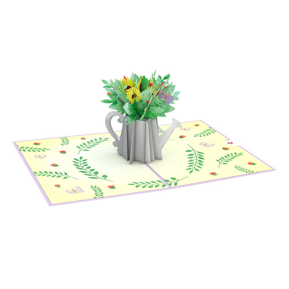 Sunflower Watering Can Pop-Up Card