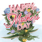 Handcrafted Paper Flowers: Pink Roses (6 Stems) with Happy Mother's Day Pop-Up Card