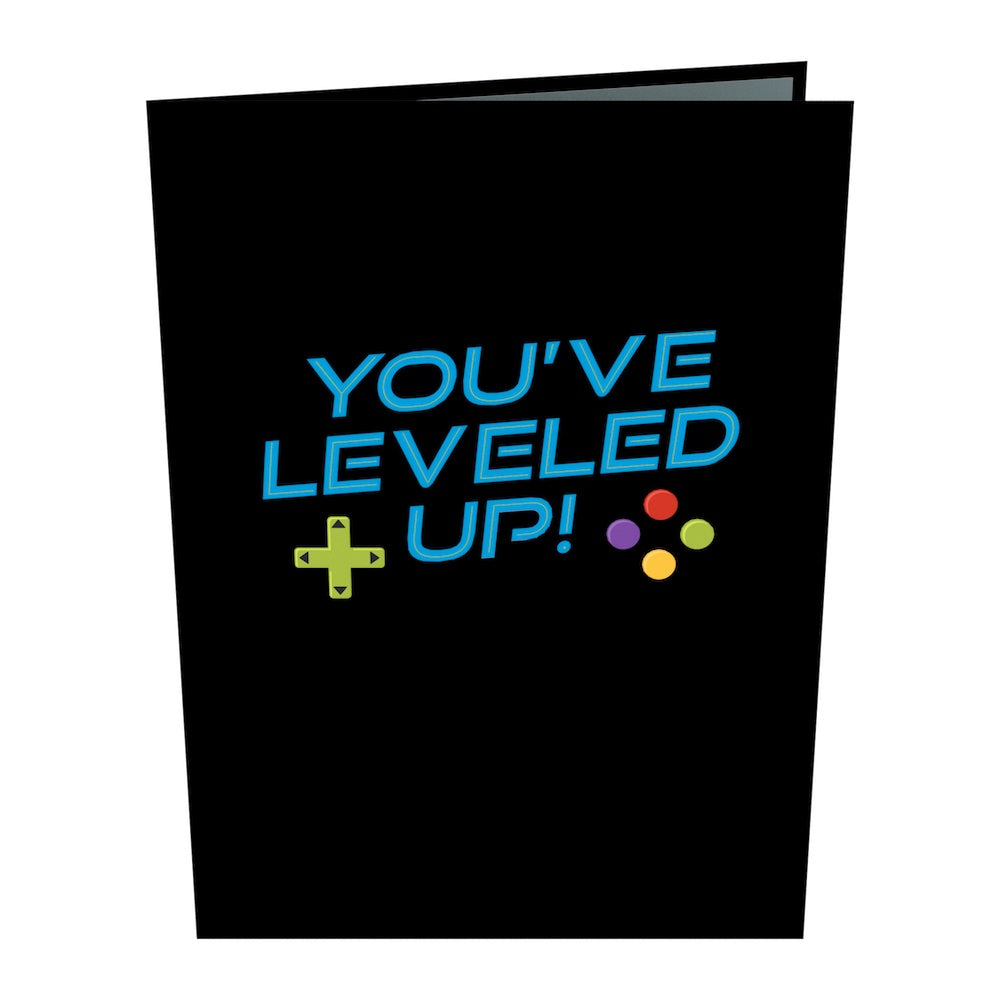 Leveled Up Gamer Birthday Pop-Up Card