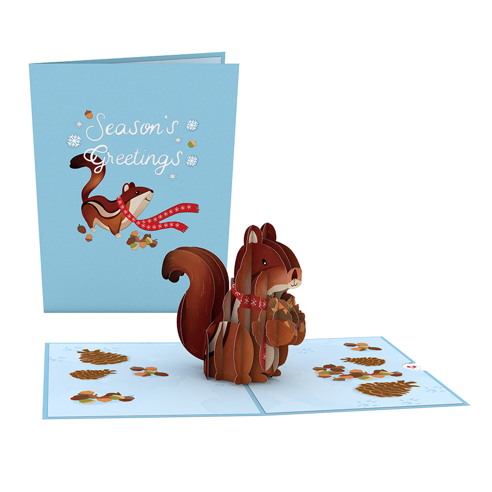 Seasons Greetings Chipmunk Pop-Up Card