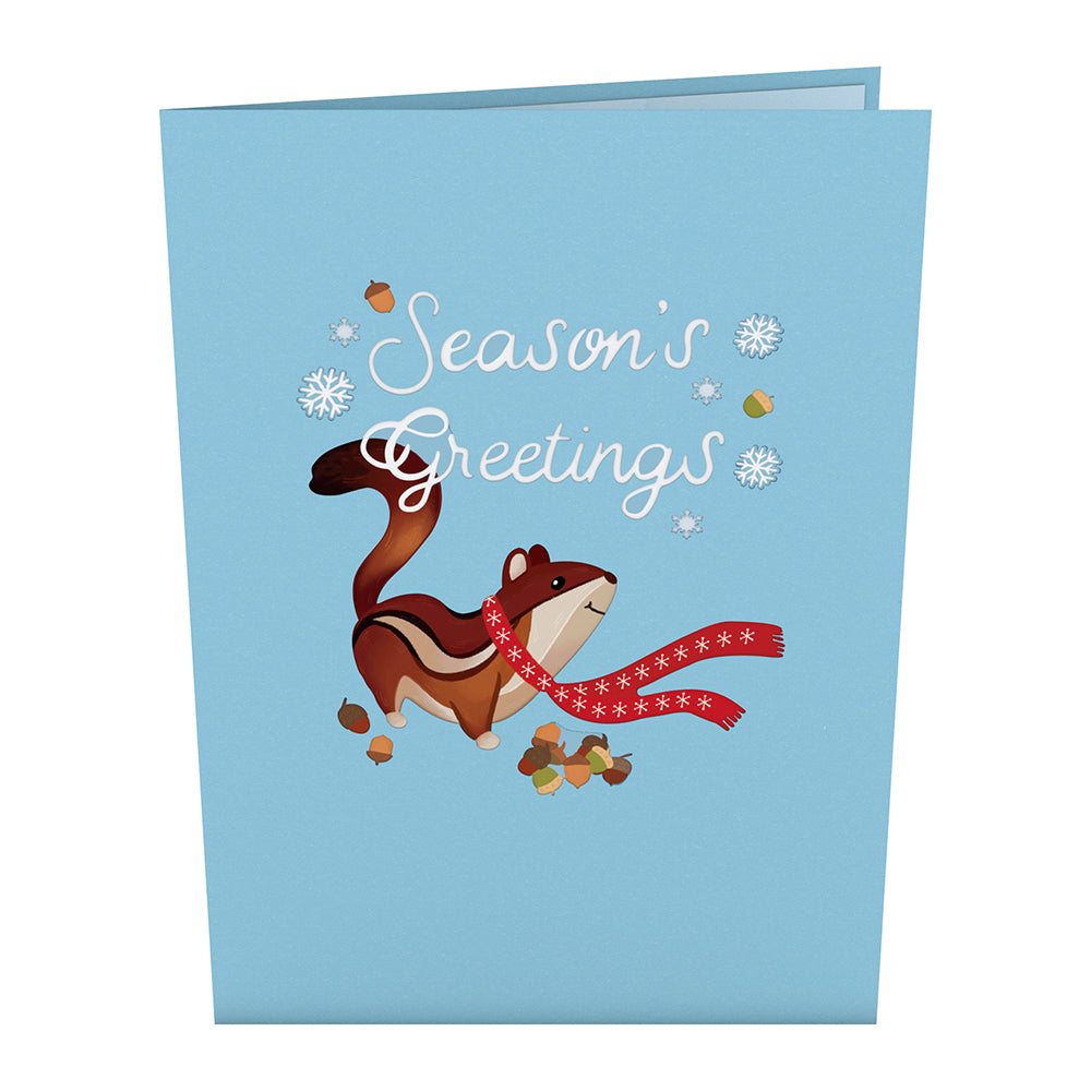 Seasons Greetings Chipmunk Pop-Up Card