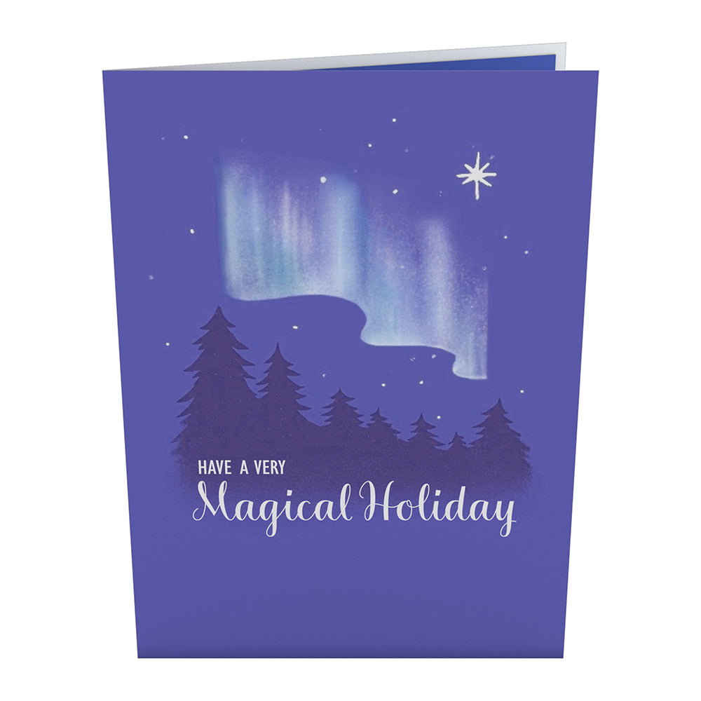 Winter Borealis Scene Pop-Up Card