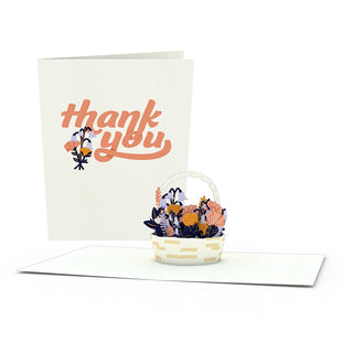 Thank You Flower Basket Notecards (4-Pack)